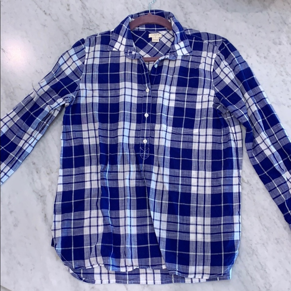 JCrew plaid tunic top